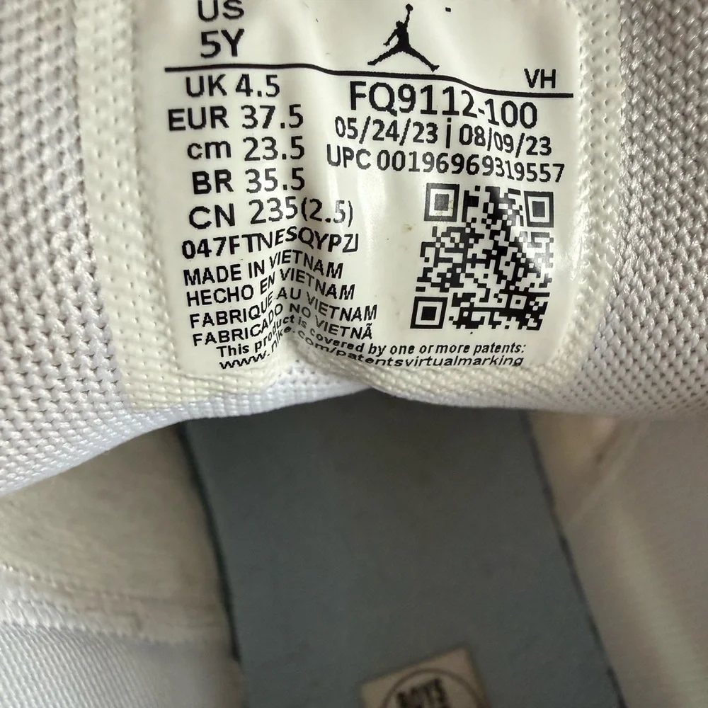 Jordan Kids' White Sneakers with Iridescent Swoosh